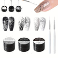 5g/0.18oz Spider Gel Kit for Nails, Spider Design for Art Wire Drawing Nail Gel for Line with Brushes for Nail Art (White Black Silvery)