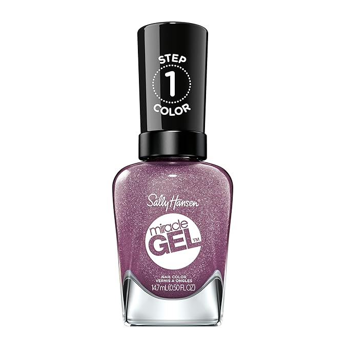 Sally Hansen Miracle Gel™, Metro Midnight, Long Lasting, Gel-Like Formula, No UV Lamp Needed, Purple Nail Polish
