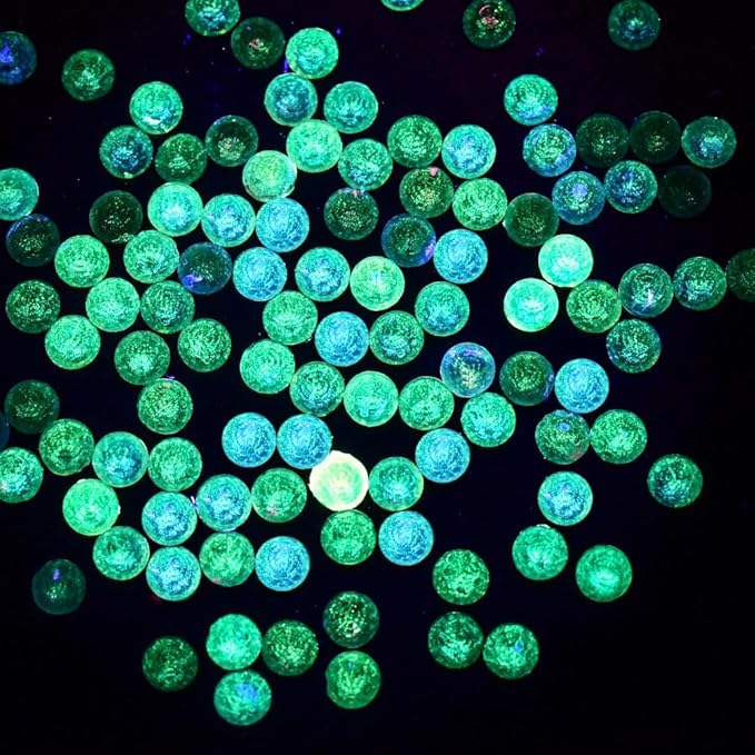 Blinginbox Flatback Rhinestones Round Gems, 1440pcs Luminous Series Glass Stones Neon Gems Non Hotfix Crystal Rhinestones for Nail Charms Crafts Clothes Tumblers,Lt.Sapphire Luminous Opal,SS6.