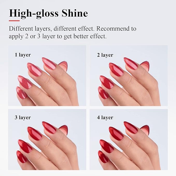 Imtiti Jelly Gel Polish, 1 Pcs 0.5 Fl Oz Red Jelly Gel Polish Soak Off LED U V Nail Polish Sheer Translucent DIY Nail Art Starter Manicure Salon Kit