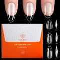 Modelones Medium & Short & Extra Short Almond Nail Tips - Multi-type 3 Styles Set Gel Tips Half Matte Full Cover Clear Acrylic Gel Kit Fake Nails for Extension DIY Salon 450Pcs 15Sizes