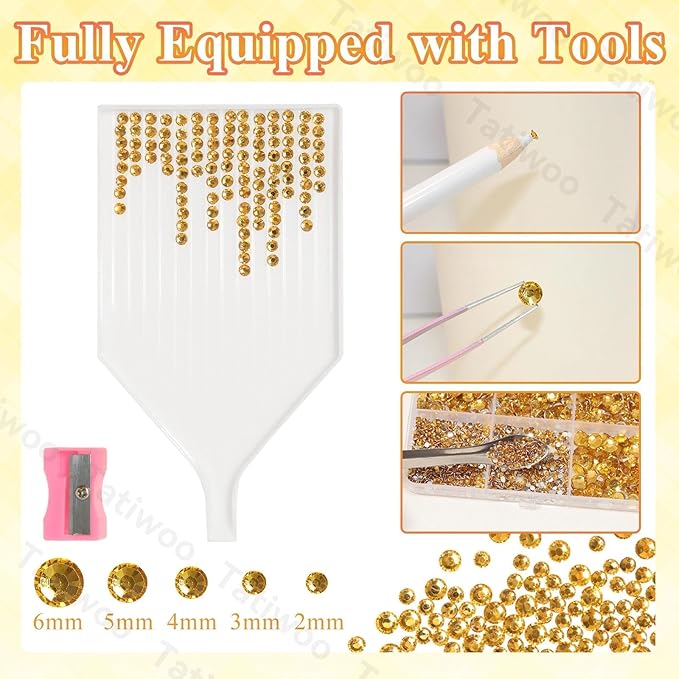 20000Pcs Yellow Gold Flatback Jelly Resin Rhinestones for Bedazzling, Mix Sizes Crystal Rhinestones Gems, Yellow Gold Gems Bedazzling for Crafting, Flatback Rhinestone for DIY Face Makeup Crafts