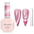 MelodySusie Starry Cat Eye Gel Nail Polish, 0.5 Fl Oz Pink Glitter Holographic Magnetic Nail Polish with Magnet, UV Nail Polish for Nail Art Manicure Salon DIY at Home G1602