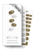 ohora Semi Cured Gel Nail Strips (N Olive Glow) - Works with Any Lamps, Salon-Quality, Long Lasting, Easy to Apply & Remove - Includes 2 Prep Pads, Nail File & Wooden Stick