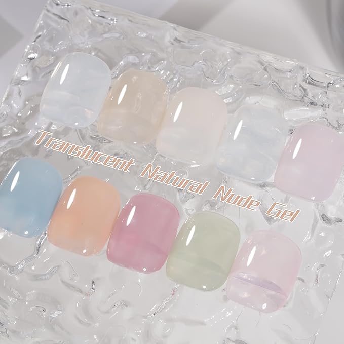 YTD Likomey Nude Gel Nail Polish,15ml Sheer Haze Blue Translucent Neutral Jelly Salon Home DIY Nails Art Manicure UV Nail Gel Varnish,LS432