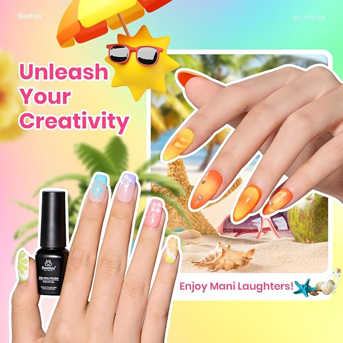 beetles Spring Gel Polish Set - 36 Colors Pastel Neon Gel Nail Polish Pink Red Green Blue Yellow Nail Polish with 4Pcs Base Top Coat Soak off Colorful Valentines Collection UV