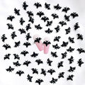 100Pcs Black Halloween Miniature Bats Nail Art Charms Cartoon 3D Tiny Resin Bats Nail Art Rhinestones Flat Back Cute Small Nail Jewelry Charms Mini Bats Nail Rhinestone Diamonds for Nails Crafts Decor