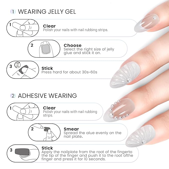 6 Packs (144 Pcs) | Reusable Press on Nails | cute nails | 6-Style Bundle | 12 Sizes | Each Style 24 Pcs | White theme bow