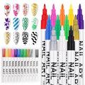 EBANKU 12 Colors Nail Art Pens Set, Nail Polish Pens Quick-Drying Nail Art Markers Acrylic Paint Nail Point Graffiti Dotting Liner Pen for DIY Nail Art Beauty Adorn Manicure Tools