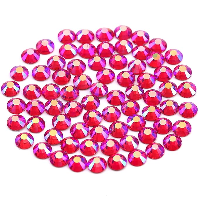Novani Crystal Rhinestones, Flatback Loose Gemstones 1440pcs Glass Rhinestones for Clothes Shoes Crafts Makeup Nail Art and DIY Decorations(SS6, Light Siam AB)