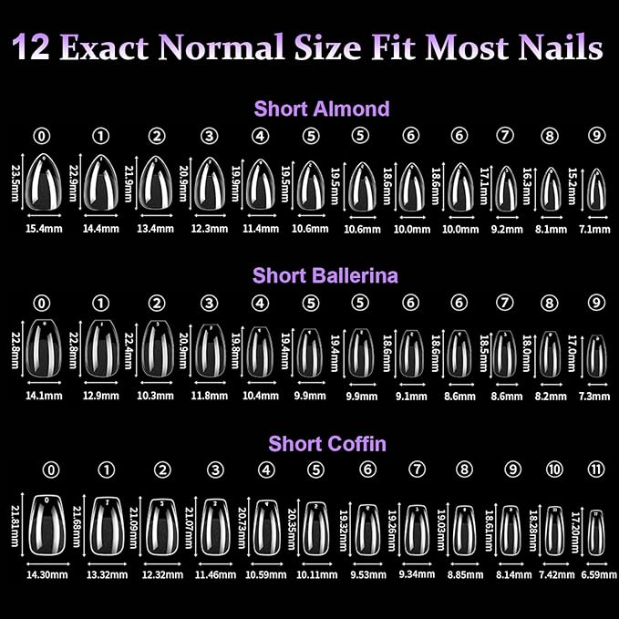 BlueZOO Soft Gel Nail Tips Short Almond Coffin Ballerina Nails Kit, 3 Styles 360PCS Full Cover Half Matte Acrylic Nail Tips,Clear Press On Nails for Extension Nail Manicure Home DIY Salon Fake Nails