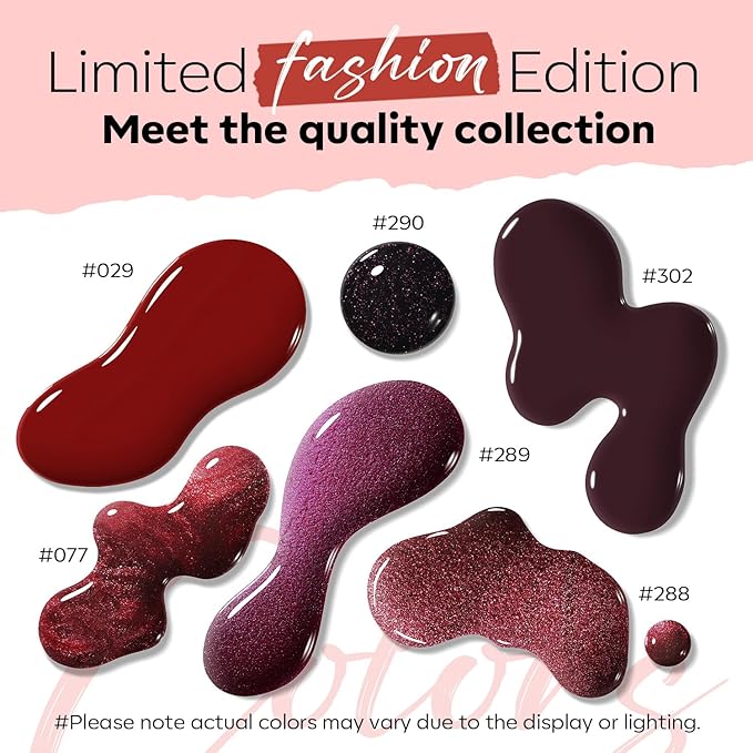 modelones Red Nail Polish Set 6 Colors, Valentines Cat Eye Burgundy Glitter Dark Purple Quick Dry Mini Nail Lacquer Kit Magnetic DIY Home Nail Art Manicure Gifts for Women Girls