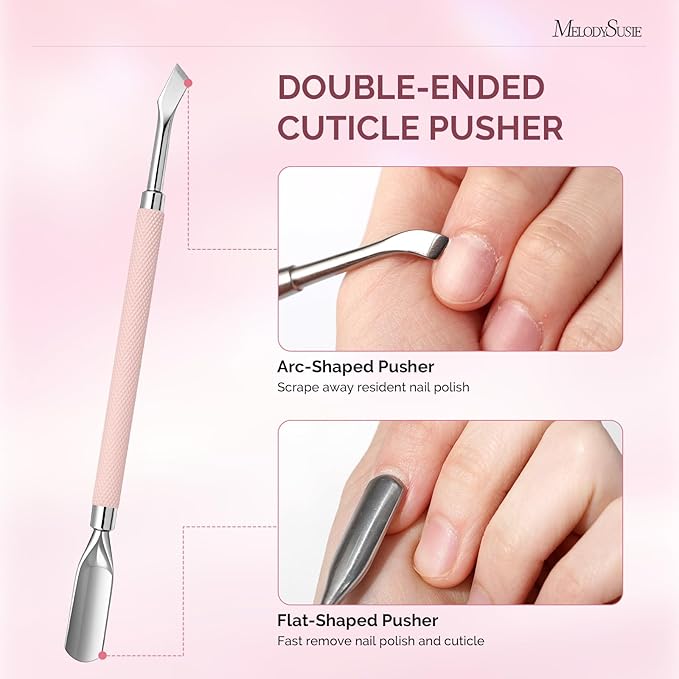 Melodysusie 4 in 1 Acrylic Nail Clippers Set, with Cuticle Trimmer and Dual-Ended Cuticle Pusher Remover, Stainless Steel Acrylic Nail Cutter Set, Pedicure Manicure Acrylic Nail Tools for Home Salon