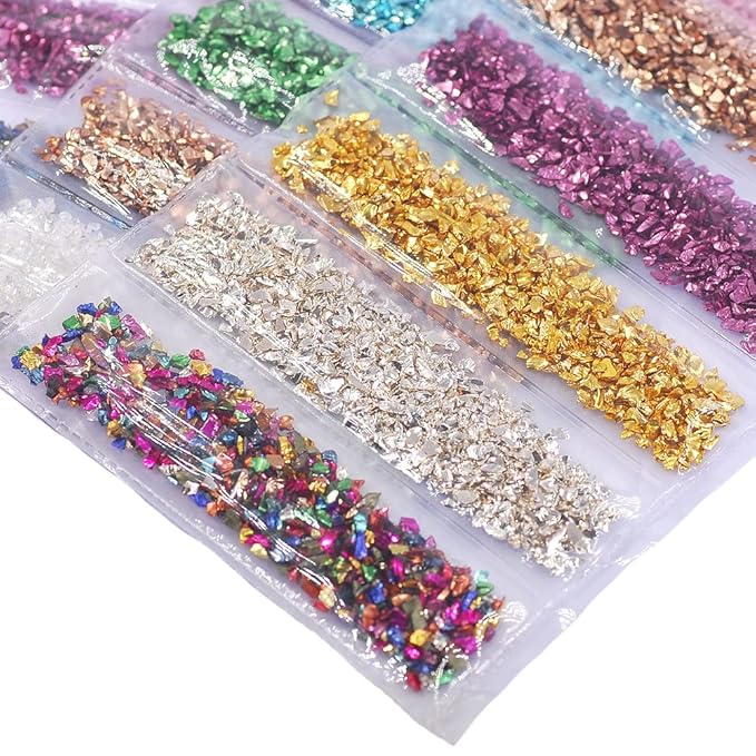 Nail 3D Crushed Stone Colorful Irregular Rock Crystal Glass DIY Piece Gemstones Nail Art Crafts Decoration