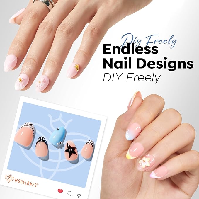 modelones Extra Short Almond Gel Nail Tips, 360pcs Pre-etched Clear Fake Nails Press On Full Cover Half Matte 15 Sizes Acrylic Gel Tips for Extension Salon
