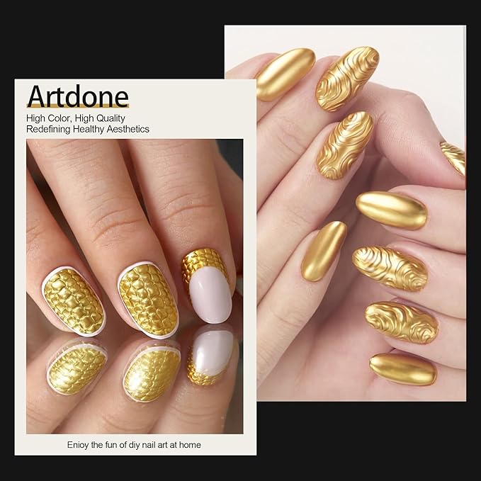 Artdone Chrome Nail Powder 16 Colors, Iridescent Aurora Chameleon Powder Metallic Mirror Effect Pigment Pearlescent Mermaid Pearl Glitter Dust Kit, Nail Art Decoration, Resin Craft
