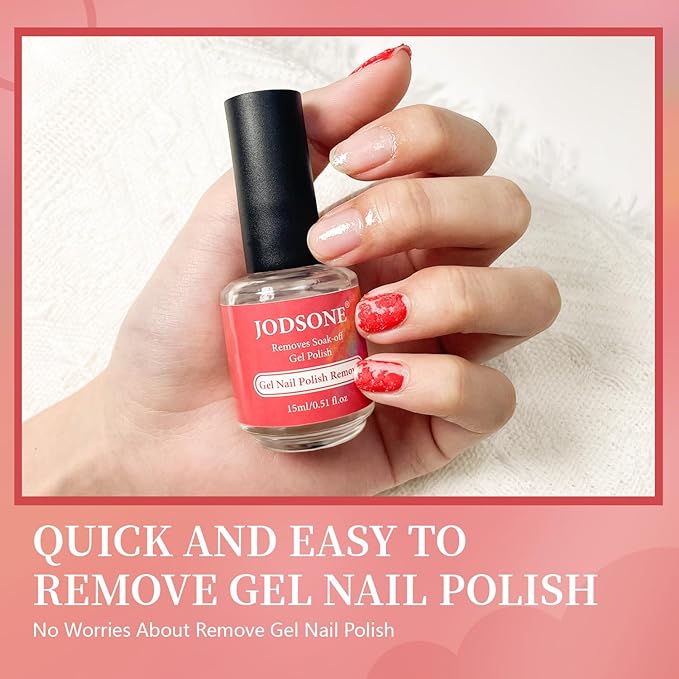 JODSONE Gel Nail Remover Quick Gel Nail Polish Remover, 3-5 Minutes Gel Remover for Nails