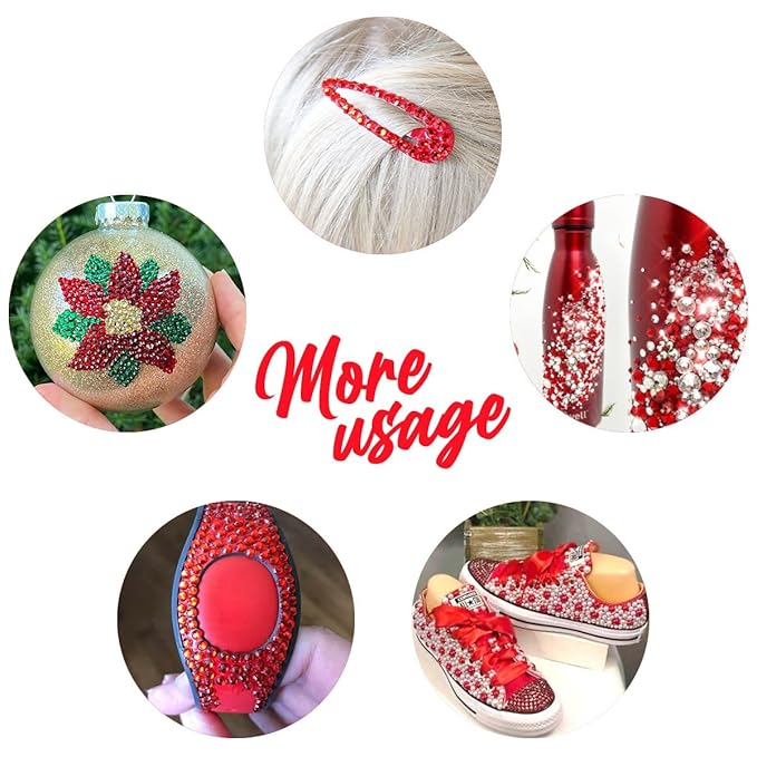 2052Pcs Red Nail Art Rhinestones Multi Shapes Crystal Flatback Rhinestones Gems Siam Red Round Beads K9 Glass Stones Diamonds Jewels Nail Art Supplies Charms for Nails Faces Eyes Makeup Crafts