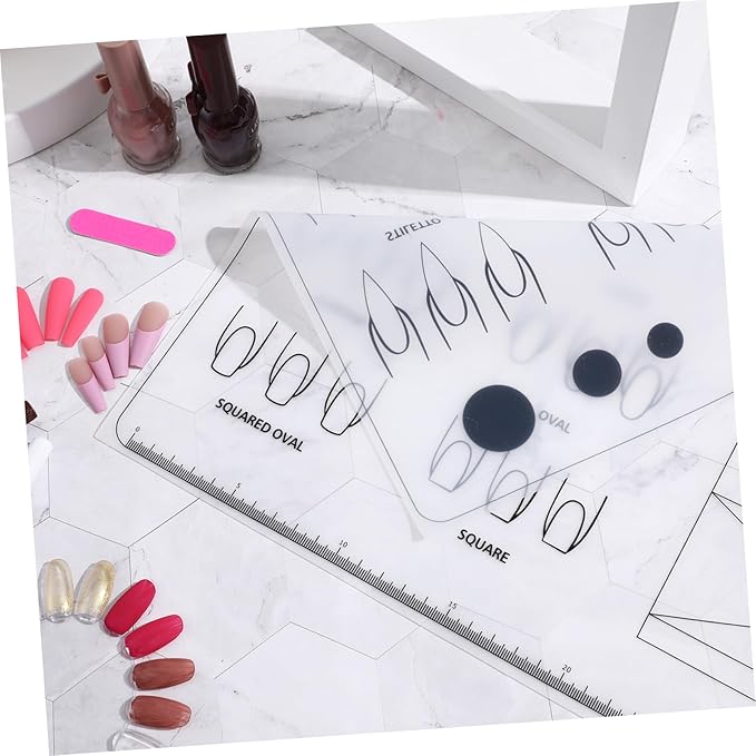 Beaupretty Acrylic Nail Training Mat, Manicure Art Practice Mat Silicone Trainer Sheet Practice Pad Nail Tool for Acrylic Fingernails