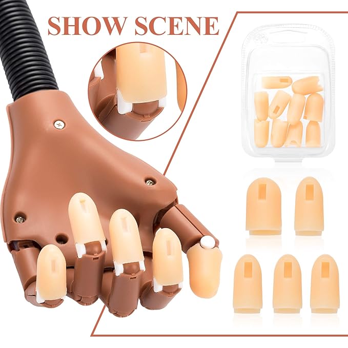 ANCIRS 10 Pack Fake Hand Silicone Finger Cover, Fingertip Replacement Accessory for Nail Art Equipment