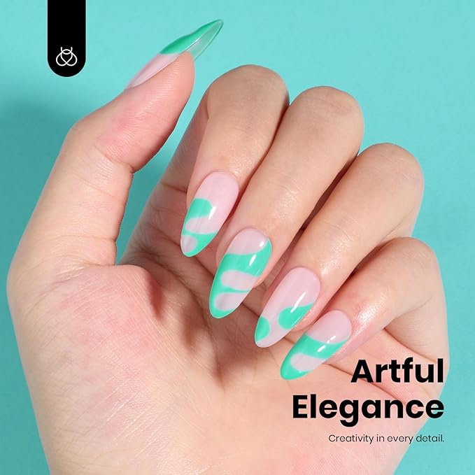 Beetles Green Gel Polish Hema Free Cascade Green Gel Nail Polish Soak Off Uv LED Nail Lamp 8ml DIY Home Manicure Salon Gift for Women Island Reverie