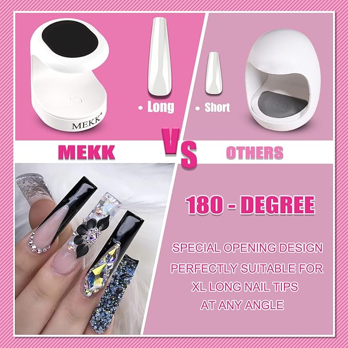 MEKK Mini UV Light for Gel Nails,16W Single Finger UV LED Nail Lamp,Portable Small Professional Flash Cure Lamp,Compact Design for Home and Salon-Black