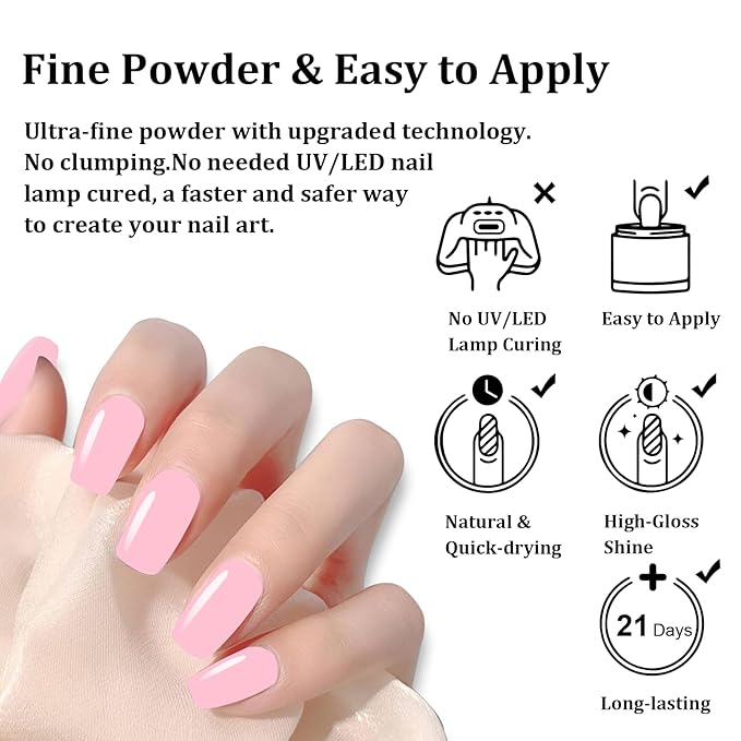1 Oz/28g Pink Dip Powder, Neutral Nail Dipping Powder for Long-lasting 28 Days+ Dip Nail Art French Manicure Nail Starter & Professional Home DIY Salon Use, No Needed Nail Lamp Curing