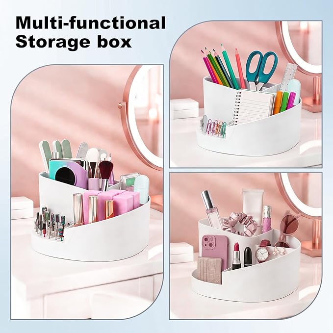 ANGNYA Nail Drill Holder with 7 Compartments & 18 Holes Nail Drill Bit Holder, Professional Nail Desk Storage Organizer Box Case for Nail Station, Salon and Home Use