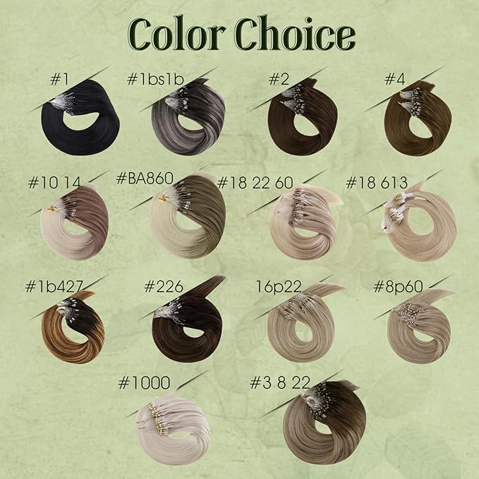 RUNATURE Micro Loop Hair Extensions Real Human Hair Black Balayage Micro Ring Hair Extension Brown Ombre Micro Link Hair Extensions Human Hair 22 Inch 50 Gram
