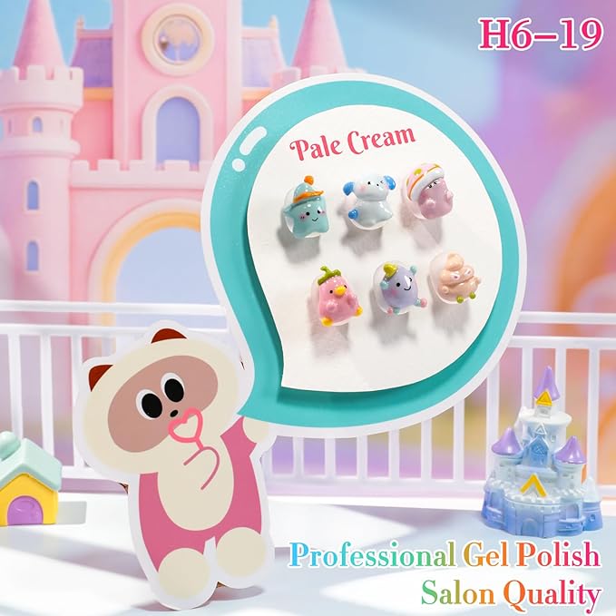 Double Rhythm 6 Pcs Hema Free Gel Polish Set 0.50 OZ Same Color Same Bottle Soak Off Neutral Natural Gel Polish Kit Nail Manicure Salon DIY at Home (Cream Teal Nude Pink Purple -H6-19)