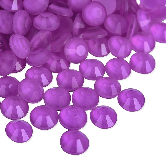 Blinginbox Flatback Rhinestones Round Gems, 1440pcs Luminous Series Glass Stones Neon Gems Non Hotfix Crystal Rhinestones for Nail Charms Crafts Clothes Tumblers,New Amethyst neon,SS16.