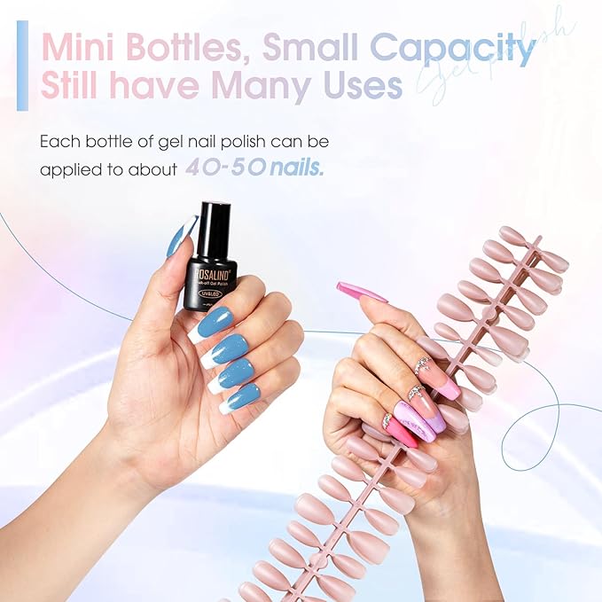 ROSALIND 25pcs bright Gel Nail Polish Set 21 colors Pastel Pinks Neon Rainbow gel polish with 10mL 4pcs Base & Top Coat， Soak Off U v DIY Salon Nail Gel Gift for Women