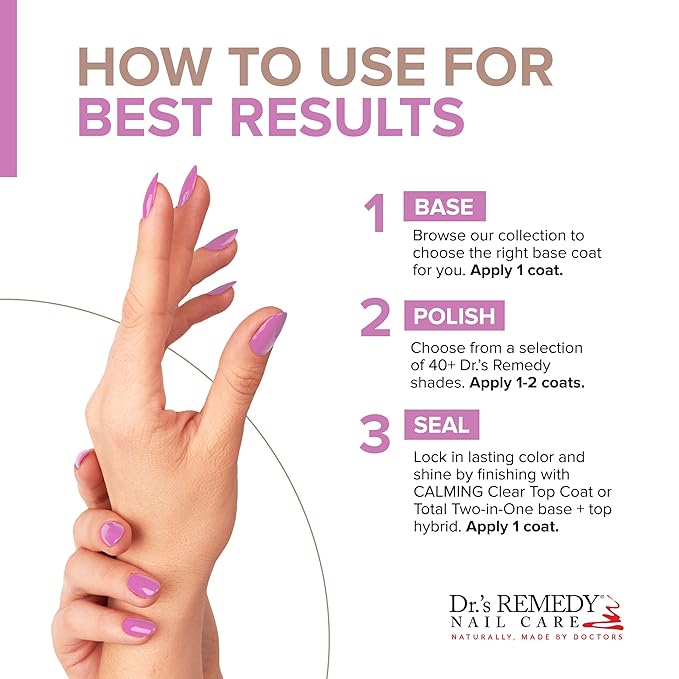 Dr’s Remedy 3 Pack Nail Polish Kit, Rise and Shine Trio, Non Toxic and Organic All Natural Enriched Nail Strengthener - TOTAL Two-in-One/SERENE Salmon/MAGNIFICENT Magenta