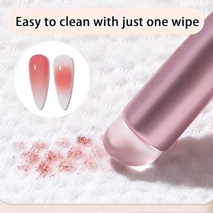 Silicone Chrome Nail Powder Applicator, 2PCS Ombre Brush Nail Art Tools for Beginners