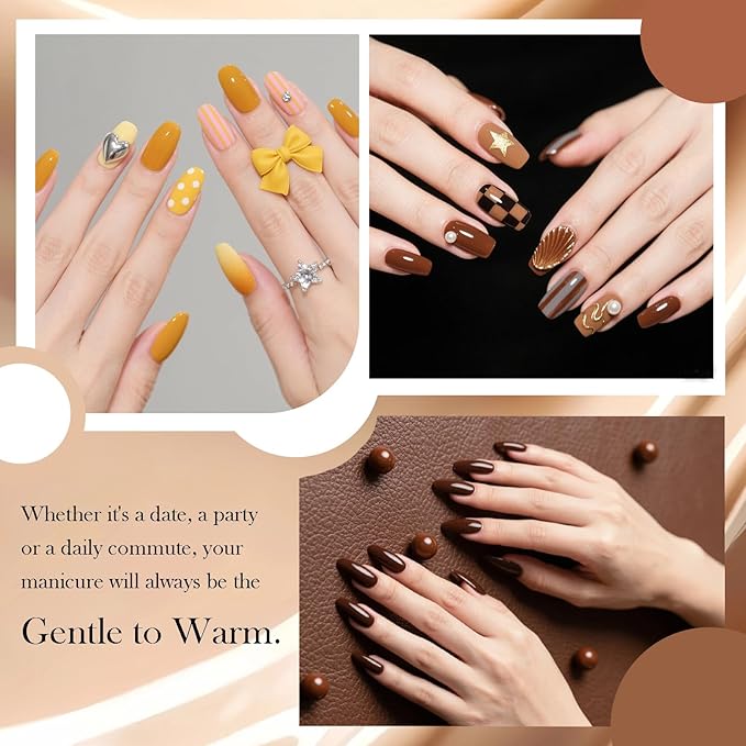 CAMILA ¿ 6pcs 15ml Hema Free Tpo Free Brown Gel Polish Set Red Pink Dark Brown Coffee Khaki Caramel Soak Off Gel Polish Gift For Women Salon Manicure H Set