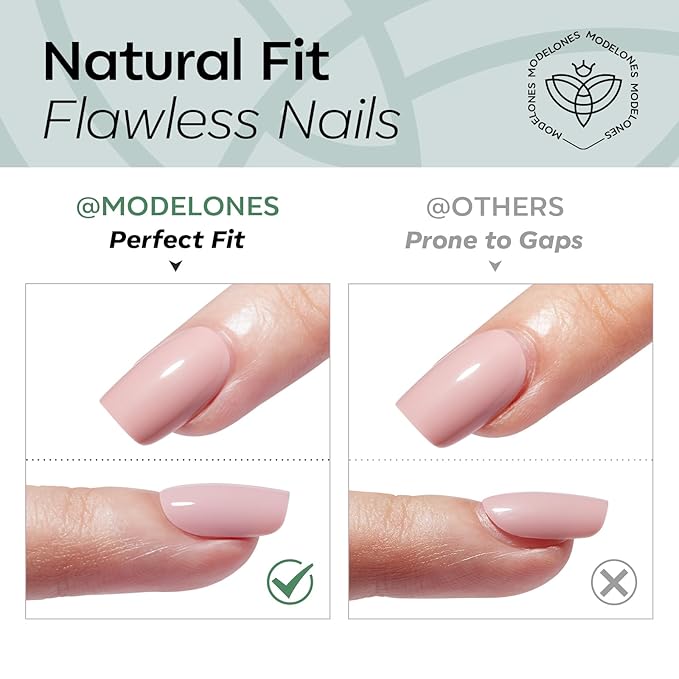 Modelones Green French Tip Press on Nails Almond, St Patricks Day Spring Short Almond Fake Nails, Nail Kit with Nail Glue Adhesive Tabs Mini Nail File, Nails Press Ons 32Pcs16 Sizes