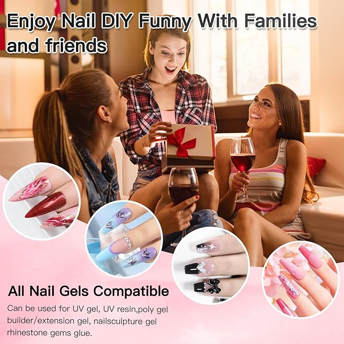 LKE UV Nail Lamp, 72W LED Nail Lamp Nail Dryer Light for Nails with 3 Timer Setting & LCD Touch Display Screen for Home and Salon Use (B-White)