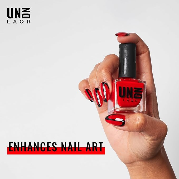 UNDN Vegan Nail Polish - Roulette - Jelly Bright Red Nail Polish for Women and Men - Long Lasting, Durable Finish - Cruelty Free - 0.5 oz