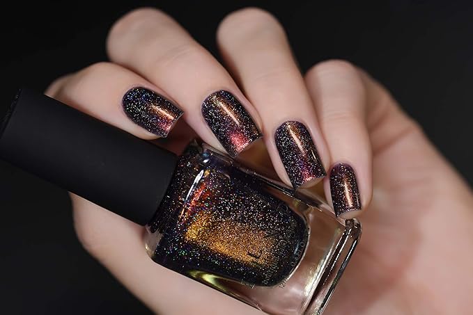 ILNP Rock Bottom - Blue-Brown Holographic Nail Polish