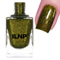 ILNP Olive Grove - Rustic Army Green Shimmer Nail Polish, Chip Resistant Manicure, Non-Toxic, Vegan, Cruelty Free, 12ml