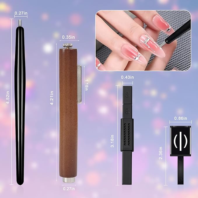 12 PCS Nail Art Cat Eye Magnets For Nails Cat Eye Designs Magnets Pen Sticks Nail Polish Magnet For Gel Polish Magnets Wand 3 In 1 Cylinder Gel Cat Eye Nail Magnet Magnetic Nail Pen Tool