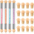 Maitys 4 Pcs UV Gel Gradient Sponges Pens with 16 Pcs Replacement Head Nail Sponges for Ombre Double Head Brush for Nail Art Manicure DIY Tools(Pink, Purple, Champagne, Blue)