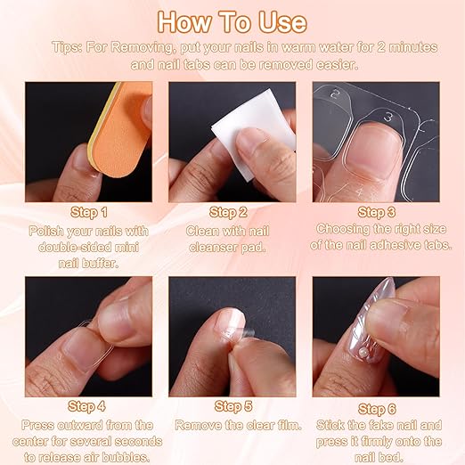 300 Pcs (10 Sheets) Nail Adhesive Tabs, Ultra Thin Double-Sided Nail Sticky Tabs for Press on, 15 Sizes Jelly Nail Glue Stickers Waterproof Press on Nail Sticky Tabs for Manicure Nail Accessories
