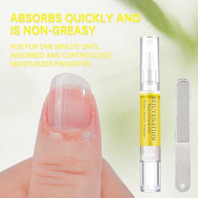 2PCS Nail Growth Oil & File Set - Strengthen, Repair & Promote Healthy Nails Fast