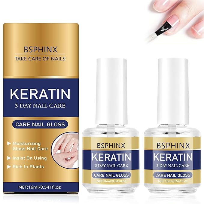 2PCS BSphinx Keratin Nail Care Oil, Moisturizing Treatment for Strong, Glossy Nails, Repairs Dry & Weak Nails with Aloe Vera & Lavender