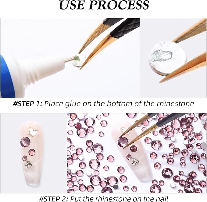Light Amethyst Flatback Rhinestones, Glass Rhinestones for Nail Art and Craft, Glue Fix, Loose Crystal Gemstones(Lt.Amethyst, SS4, 2880pcs, 1.5-1.7mm)