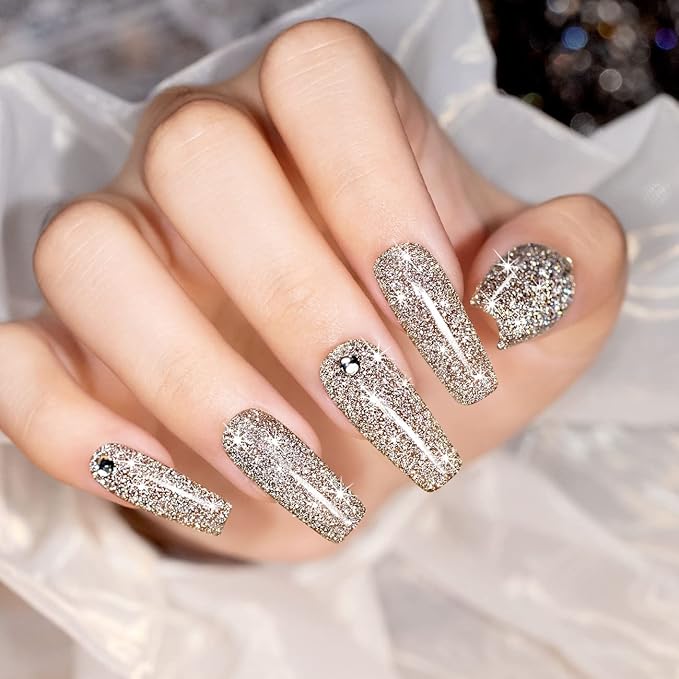 RARJSM Reflective Glitter Gel Polish,Flash Dimond Nude Brown Gel Nail Polish Winter Colors Sparkly Shiny U V L E D Curing Need Nailgel for Manicure DIY and Nail Art Salon 7.5ML