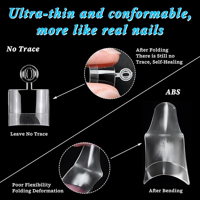 600pc French Fake Toenails Gel Toe Nail Tips Clear Press on Toenail Short Square, Half Cover Toes Fake Nails Tips Clear Gel Toenails Extrension False Toe Nail Press ons Feet Artificial Toenail Tip