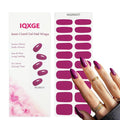 Purple Pink Semi Cured Gel Nail Strips 20Pcs Gel Nail Stickers UV/LED Light Needed Glossy Nails Polish Strips Full Polish Nails Wraps for Women Includes Prep Pads, File, Wooden Cuticle Stick