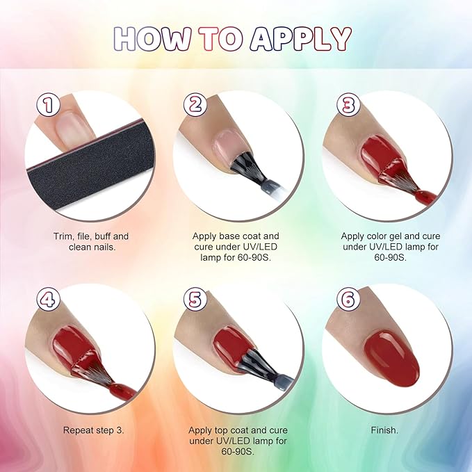 JODSONE 32 Colors Gel Nail Polish Kit with U V Light Base Coat Matte Glitter Top Coat Soak Off Manicure Tools Manicure Salon DIY at Home